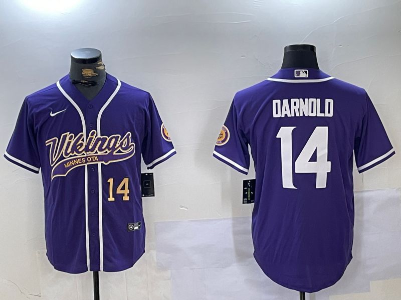 Men Minnesota Vikings #14 Darnold Purple Joint Name 2024 Nike Limited NFL Jersey style 2->minnesota vikings->NFL Jersey